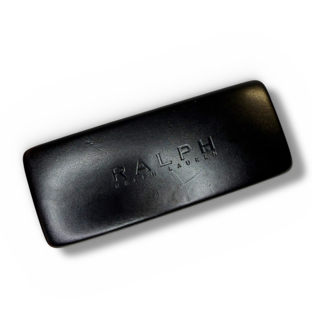 Ralph Lauren black leather sunglasses glasses protective case
